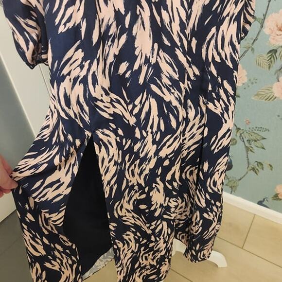 Ali & Jay Women's S Blue & Peach Long Sleeve A-Line Maxi Dress NWT - Picture 3 of 5